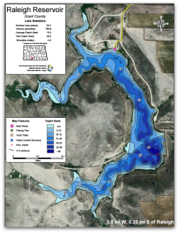 Raleigh Reservoir Contour Map