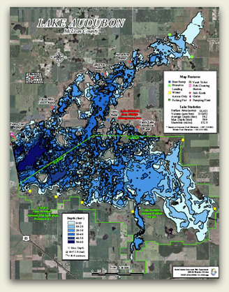 Lake Audobon Contour Map