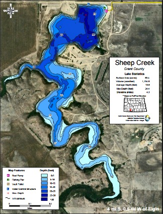 Sheep Creek Dam north dakota bass fishing club records